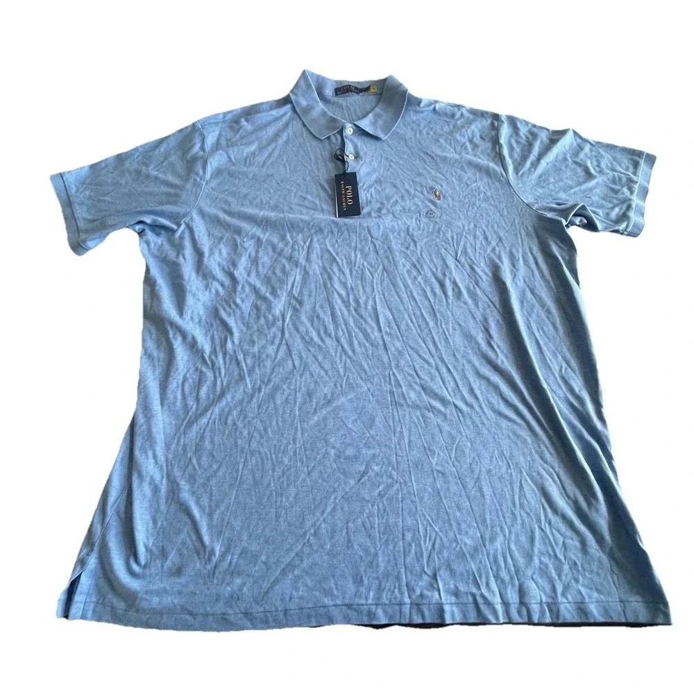 Polo‎ Ralph Lauren Polo Shirt Mens 4LT Blue Big And Tall Flesh Pony Cotton
